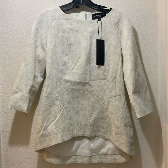 New HILTON HOLLIS 2 pcs suit light gray floral top pants size 6 - Picture 5 of 16